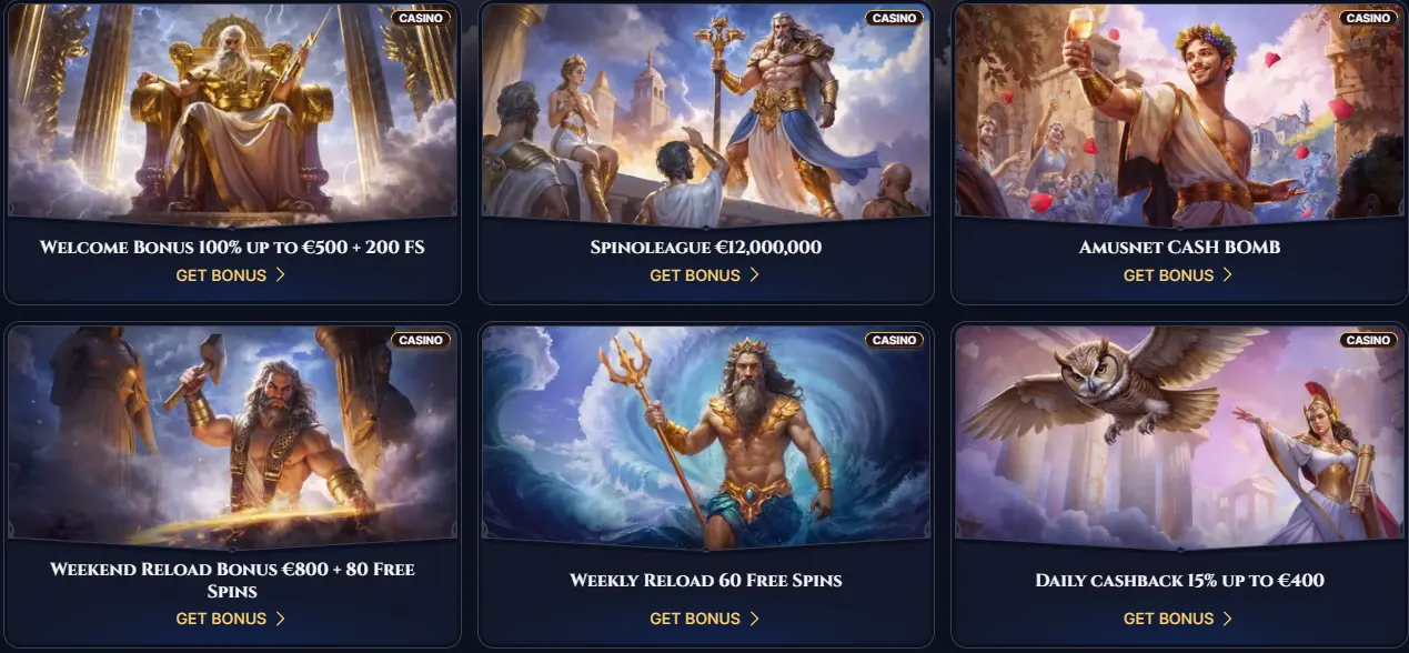 Cazeus promotions — welcome bonus, reloads, cashback, free spins and tournaments